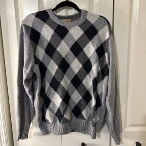 Men's Dalmine Made In Italy Wool & Cashmere Argyle Sweater Size 50 US Large